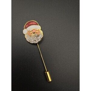 Vintage Santa Claus Stick Pin 1979 Enamel Christmas